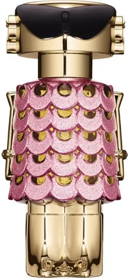 A close-up studio shot of a perfume bottle.