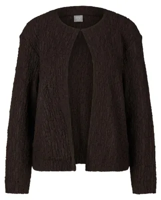 Produktbild von Rabe kurze Jacke Braun Größe 42 mit Crinkle-Struktur und Rundhalsausschnitt