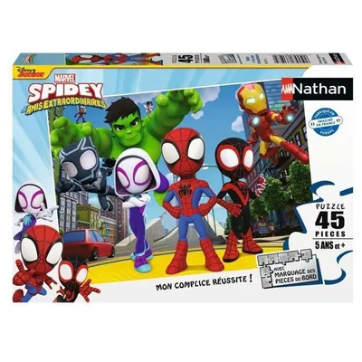 Obrázok produktu pre Puzzle Spidey a jeho priatelia, 45 dielov, kreslené seriály a komiksy, Nathan, od 5 rokov, s plagátom