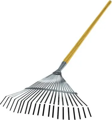 Produktbild von Fächerbesen verstellbar 32-50cm - Inkl. Stiel - 22 Zinken aus verzinktem Federstahl