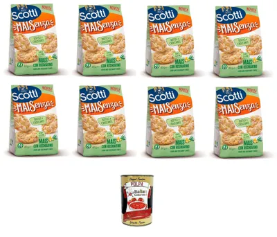 Produktbild von Riso Scotti Mai Senza Mais mit Rosmarin 8 x 60gr + Italian Gourmet polpa 400g