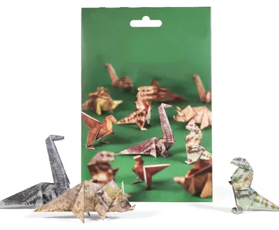 3D Dinosaurier Origami Set, 50 Blatt, bunt, 15 x 15 cm, inkl. Anleitung