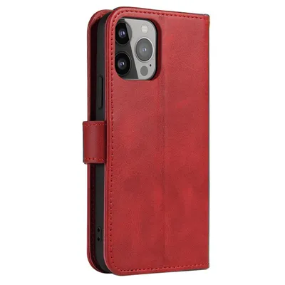 Zdjęcie produktu dla Magnet Case etui Samsung Galaxy S23 Ultra pokrowiec z klapką portfel podstawka czerwone