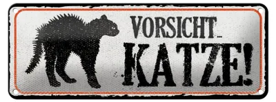 Produktbild von Blechschild Hinweis 27x10 cm Vorsicht Katze Schild