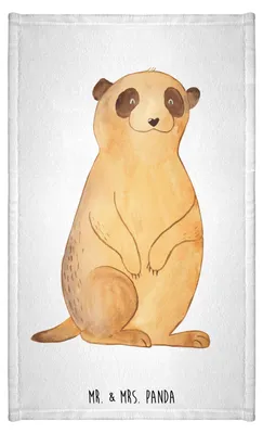 Produktbild von Mr. & Mrs. Panda Handtuch Erdmännchen - Weiß - Geschenk, Baumwollhandtuch, Reisen, Klein, Weltreise, Frotteehandtuch, Spruch, Traveling, Afrika, Frotteetuch