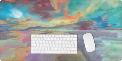 Produktbild von Wolken In Pastelltönen – Schreibtischunterlage – Rutschfeste Tischunterlage – Schreibtischmatte für Büro & Zuhause – Schreibunterlage – Mauspad – Tischmatte – 90 x 45 cm