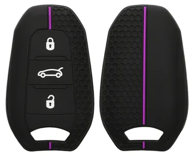 Produktbild von kwmobile Schlüsselhülle für Peugeot Citroen 3-Tasten Smartkey Autoschlüssel (nur Keyless Go) Hülle - Autoschlüssel Schlüssel Hülle aus Silikon -