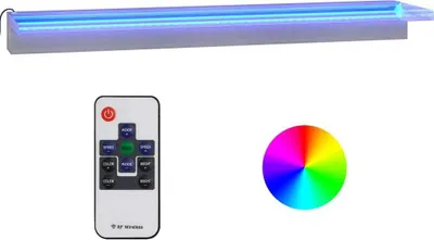 Produktbild von vidaXL Wasserfall-Element mit RGB LEDs Edelstahl 90 cm
