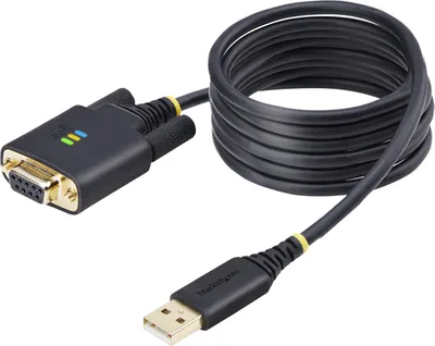 Immagine prodotto di StarTech.com Cavo adattatore seriale da USB a Null Modem, ritenzione COM, FTDI, USB-A a DB9 RS232, viti/dadi DB9 intercambiabili, Windows/macOS/Linux