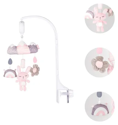 Produktbild von Chipolino Musik Mobile sleeping Rabbit Lautstärkeregelung Melodien Regenbogen rosa