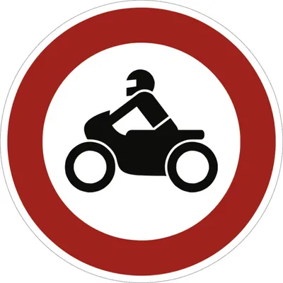 Produktbild von Verkehrsschild VZ255, Verbot für Krafträder, Alu, RA1, Ø 420 mm
