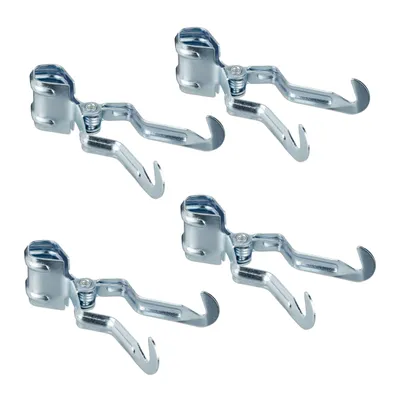 Obrázek produktu pro Relaxdays upínací háčky na kempování, sada 4 ks, háčky na tyče stanu, do 25 mm, kovové, upínací háčky na oblečení do stanu, stříbrné