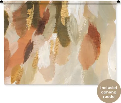Produktbild von MuchoWow® Wandteppich Wandbehang Farbe - Gold - Rot 150x112 cm Tapisserie Dekoration Wandtuch - Wanddecke - Wandteppiche