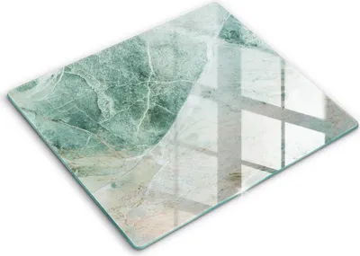 Zdjęcie produktu dla Deska kuchenna – 60 cm x 52 cm - Szklana deska do krojenia - Szkło hartowane – Antypoślizgowa - Struktura Kamień