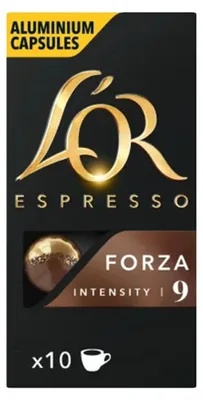 Obrázok produktu pre Douwe Egberts L'OR Espresso Bruin Forza, kávové kapsule, kompatibilné s Nespresso, mletá pražená káva, 10 kávových kapsúl