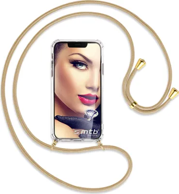 Produktbild von Handykette Backcover-Schutzhülle mit Band (Metall goldfarben) für Xiaomi Xiaomi Redmi Note 14 Pro 4G - caramel