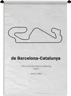 Produktbild von MuchoWow® Wandteppich Wandbehang Formel 1 - Barcelona - Rennstrecke 120x180 cm Tapisserie Dekoration Wandtuch - Schlafzimmer - Dekorationen für das Haus