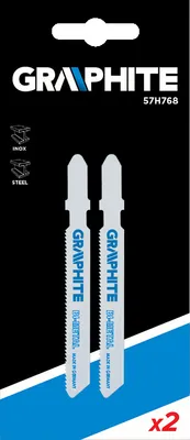 Produktbild von GRAPHITE - Graphite - Stichsägeblätter - Für Metall und rostfreien Stahl/inox (2 Stück) -  EU -