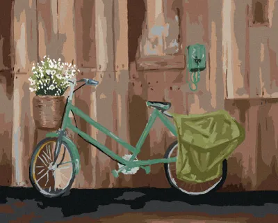 Produktbild von Zuty - Malen nach Zahlen - FAHRRAD MIT EINEM KORB VOLLER BLUMEN, 40x50 cm, mit Keilrahmen (bereits gespannt)