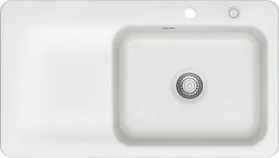 Produktbild von KeraDomo Spüle JUNA 90 in POLAR - Becken rechts mit Excenterbedienung / Systemceram / Keramikspüle