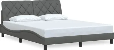 Produktbild von Bettgestell ohne Matratze Dunkelgrau 160x200 cm Stoff