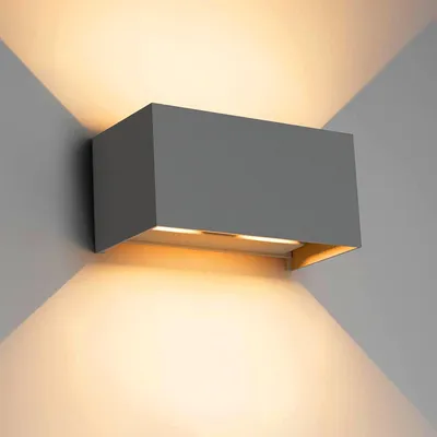 LED-Wandlampe 24 W, IP65, Up-Down, einstellbar, Warmweiß, Dunkelgrau