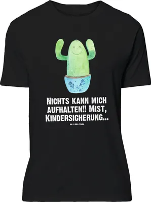 Produktbild von Mr. & Mrs. Panda Größe M T-Shirt Kaktus Happy - Schwarz - Geschenk, Shirt, Mutter, Freundin, Spruch, Kollegin, Kakteen, Ausbildung, Herren, mit, Tshirt