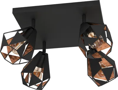 Image de EGLO 43718, 1 ampoule, E27, IP20, Noir, Cuivre