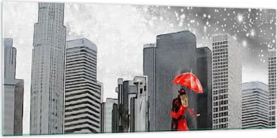 Produktbild von Bilder auf glas - Stadt Haus Straße - 120x50cm - Glasbilder - Wandbilder - Kunstdruck - zum Aufhängen bereit - Wanddekoration aus Glas - Glas Bilder - Wandbild auf Glas - Einteilig - GAB120x50-3948