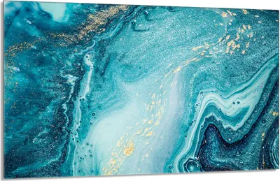 Produktbild von Herdabdeckplatte 80x52cm 1-teilig Glaskeramikkochfeld-Abdeckung Spritzschutz, Marmor Türkis