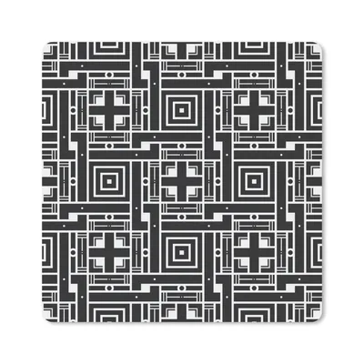 Produktbild von MuchoWow® Mauspad Mousepad Geometrie - Muster - Schwarz 20x20 cm - Mousepads - Maus Mat - Pad - Mausunterlage - Desk Mat - Bureauartikeln