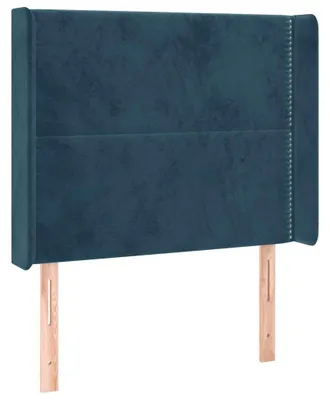 Produktbild von vidaXL Kopfteil mit Ohren Dunkelblau 83x16x118/128 cm Samt
