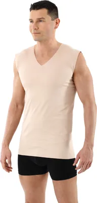 Produktbild von ALBERT KREUZ Herren Unterhemd unsichtbar Lasercut nahtlos Clean Cut V-Ausschnitt ohne Arm, 08/XXL
