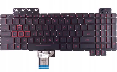 Produktbild von Tradebit - Klávesnice pro Asus | English US QWERTY INT | Plná kompatibilita | Vysoce kvalitní materiály | Modely: ROG FX504 FX505 FX705 FX80 FX86F GL703GM