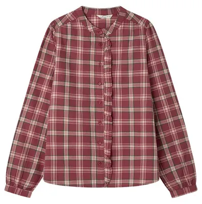 Produktbild von SPRINGFIELD Ruffle Mao Halskette Shirt Blouse, Orange, Größe 36 für Damen