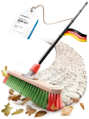 Tuinbezem mit Stiel 40 cm, Elaston-Borsten, für Außenbereiche