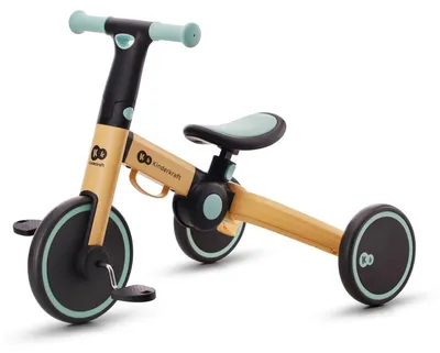 Image de Kinderkraft 4TRIKE - Tricycle 3en1 - Poussette d'apprentissage, Roue d'exercice & Tricycle - réglable, pliable, léger & sûr - à partir de 1 an - Bleu