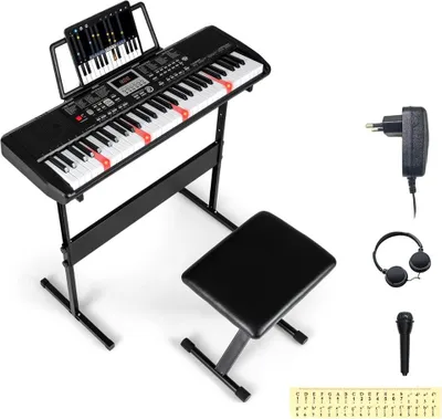 Produktbild von Elektronisches Keyboard-Set mit 61 Tasten und verstellbarem Ständer
