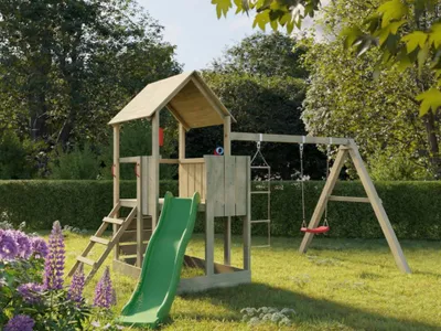 Produktbild von Spielturm Little Monkey KDI inkl. Rutsche grün
