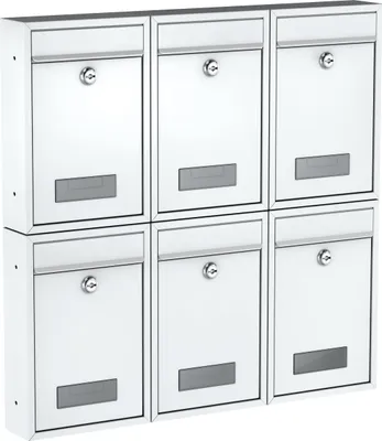Produktbild von BASI - Briefkasten - SET - 6x BK 100M - matt Weiß - 6x2170-1300