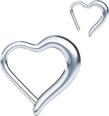 Zdjęcie produktu dla Kolczyk w kształcie serca, wykonany ze stali chirurgicznej 316L, o grubości 1,2 mm, przeznaczony do piercingu Daith i Helix