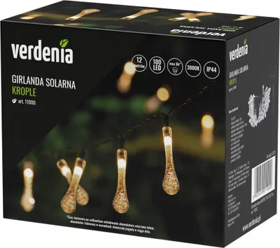 Immagine prodotto di Ghirlanda di gocce solari a LED 12 m - 100 luci, luce bianca calda