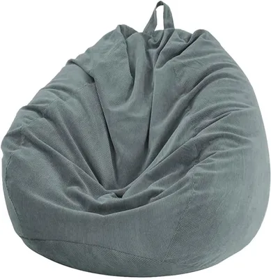Produktbild von Wohnzimmer-Pouf für Erwachsene, 100 x 120 cm, ohne Füllung, grauer Cordbezug, für den Innen- und Außenbereich