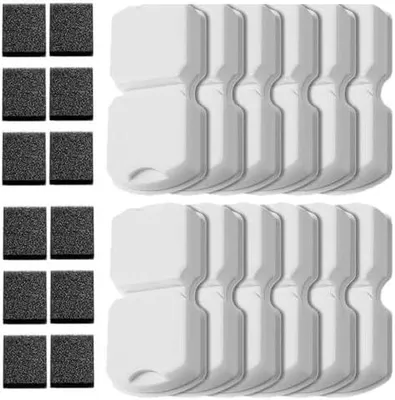 Produktbild von 24er Pack Ersatzfilter für Katzenbrunnen, 12 Kohlefilter und 12 Schaumstofffilter Set, Kompatibel mit Edelstahl Trinkbrunnen für Katze, Mehrfachfiltration für frisches Wasser, Zubehör für Haustierbrun