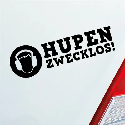 Produktbild von Auto Aufkleber Hupen zwecklos! Kopfhörer Style 15x5 cm Schwarz Matt Sticker Heckscheibenaufkleber