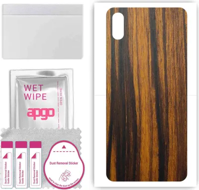 Produktbild von apgo Rückseite Schutzfolie, Skin, kompatibel mit Cubot J5, Hinten Displayschutzfolie aus Vinylfolie, kratzfest, einfache Montage - Tigerwood