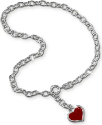 Produktbild von SilberDream 25cm Fußkette Damen rot allergenfrei Herz Echt Silber D2SDF006