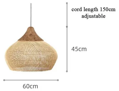 Produktbild von Kronleuchter, Rattan-Design, Höhenverstellbar, 60x45CM, Keine Glühbirne-a