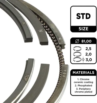 Immagine prodotto di ET ENGINETEAM R1004900 Set di fasce elastiche per VW Polo (9N), Transporter V Bus (7HB, 7HJ, 7EB, 7EJ, 7EF, 7EG, 7HF, 7EC) e Transporter IV Bus