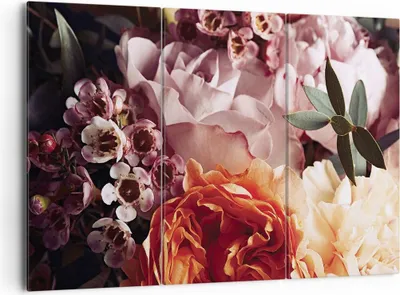 Produktbild von Bild auf Leinwand - Leinwandbild - 3 Teile - Blumen Getreide Rosen - 165x110cm - Wand Bild - Wanddeko - Wandbilder - Leinwanddruck - Bilder - Wanddekoration - Leinwand bilder - CE165x110-4692